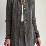 St. John Skirt Jacket Suit 4 and 6 Brown Textured Knit Career Elegant Military Photo 0