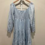 Area Stars Eyelet Trim Dress Size S Blue Photo 11