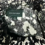 Who What Wear NWT  Ruffle High Neck Short Sleeve Black White Shift Dress Size S Photo 8