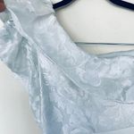 Adrianna Papell Womens Ivory One Shoulder Floral Lace Ruffled Jumpsuit Size 4 Photo 5