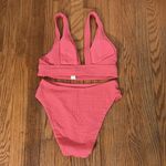 ANDIE Bikini Set 90s High Waist Seersucker Textured Grapefruit size S NWOT Photo 4