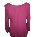 Apt. 9  PURPLE 3/4 SLEEVE ROUNDED VNECK PULLOVER BLOUSE MEDIUM Photo 1