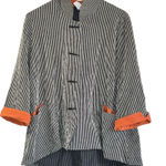 Moonlight  - Button Front Mandarin Collar Asian Theme Women's Fashion Jacket Sz S Photo 0