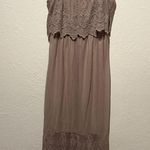 Maurice's NWT Maurice’s Chiffon Midi Maxi Dress Lace Overlay Size L Mauve Boho Purple NEW Photo 0