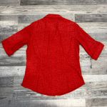 Coldwater Creek  Dark Coral Botanical Print 3/4 Sleeve Button Down Top Q3 Photo 4