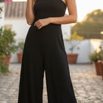 Speechless NWT Elegant Black Spaghetti Strap Wide Leg Jumpsuit Evening Formal Photo 0