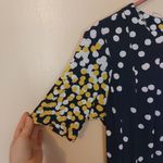 Shelby & Palmer  Size Medium M Textured Polka Dot Yellow Blue White Dress Photo 5