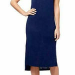 Jessica Simpson  simple soft Maritime blue short sleeve crewneck midi dress NWT S Photo 0