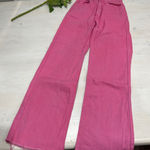 SheIn  Pink‎ Wide Leg Jeans High Waist Frayed Hem Raw Edge Size 25 Cotton Photo 0