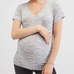 Motherhood Maternity Spacegray V-Neck Side Ruched Maternity Tee 1X Photo 0