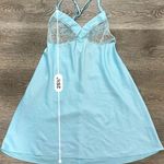 Vintage Baby Blue Lace Satin Slip Dress Photo 9