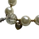 Betsey Johnson  Ivory Angel Heart Stretch Pearl Charm Bracelet u Photo 2