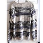 St. John St Johns Bay Womens 2X Fair Isle Snowflake V Neck Sweater Tan Grey Black VTG 80s Photo 7