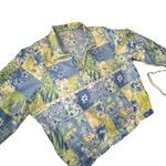Koret Vintage 90’s Jacket Coastal Vacation Beach Print with Shoulder Pads Blue Size XL Photo 1