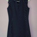 VTG A Line Dress S Blue w White Polka Dot Photo 0