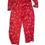 Kate Spade  Women's 2 Piece Pajama Set Size S Red/Pink heels Shoe print NWOT soft Photo 5