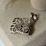 925 Sterling Silver Vintage Real Red Garnet and Marcasite Gemstone Cross Pendant Photo 2