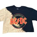 AC/DC ACDC black & tan tye-die cropped t-shirt size M/L Photo 0