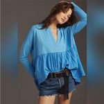 Anthropologie NWT  Pilcro Babydoll Gingham Top Size Small Photo 1