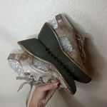 Fly London  Yuta Wedge Sandals Open Toe Lace-Up Rose Gold Metallic 2.5" Heel 40 Photo 4