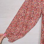 Universal Threads Universal Thread Orange Red Long Sleeve Relaxed Square Neck Blouse Top Photo 2