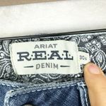 Ariat  REAL Mid Rise Stretch Entwined Boot Cut Jean Size 30S Short Marine Western Photo 7