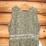 Mac Duggal  93603 Womens Green SEQUINED HIGH NECK SLEEVELESS COLUMN GOWN Dress Photo 7