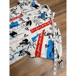 Karl Lagerfeld  Paris Graphic Tunic Blouse Oversized Button Down M-L Photo 6