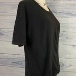 City Trend Short Sleeve Knit Top Women Size XL Black Acrylic Crew Neck Photo 1
