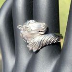 Gorgeous Women's Sterling Silver Horse Equestrian Ring, Satin Finish, Size 7 Photo 1
