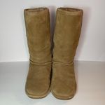 Björndal Bjorndal Zoe Suede Leather Sheepskin Shearling Fur Lined Calf Boot Tan Size 10 Photo 2
