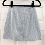 Brandy Melville  Cara double slit mini skirt Blue Plaid sz XS Photo 8