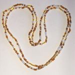Elegant Yellow and Brown Seed Bead Beaded Boho Stretchy Necklace Photo 1