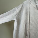 J.Crew  Ribbed Cotton Cashmere Pullover Sweater Hoodie‎ Women's Medium Pocket Photo 2