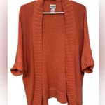 Chico's  Open Front Silk Cardigan Knit Sweater Orange short Sleeve Photo 0