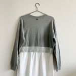 NEW Twinset Poplin Terry Knit Button Up Sweatshirt Dress Sz 44 EU / 14 US Gray Photo 5