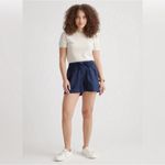 Quince NWT Navy Linen Shorts Elastic Waist with Pockets and Drawstring Sz XS Photo 2