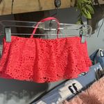 Neon Coral Crochet Lace Bikini Halter Orange Size XL Photo 1