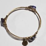 Bourbon and Boweties Bourbon & Bowties Purple Iridescent Faceted Wire Wrapped Bangle Bracelet Photo 4