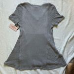 Juicy Couture  Silver Metallic Knit Top XS NWT Sparkly V-Neck Short Sleeve Photo 1