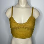 Aerie Women's Size Small Knit Crop Tank Deep Mustard Yellow Adjustable NWT Photo 2
