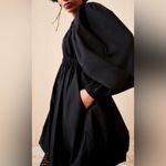 Ulla Johnson ‎ Black Martine Mini Dress Noir Bubble Hem Long Sleeve Bateau Size 2 Photo 1