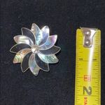 Alpaca Silver Mother of Pearl Inlay Star Brooch Photo 4