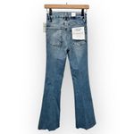 Good American  Good Legs Flare Jeans Button Fly High Rise Raw Hem NWT Photo 12