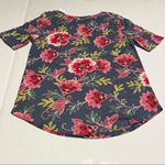 Loft Womens Size Small Blue Pink Floral Short Sleeve Cotton Crewneck Shirt NEW Photo 12