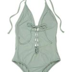 Dippin' Daisy's Dippin daisy’s swimwear Stone/Grey Lace up one piece bathing suit size small Photo 0