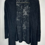 Active Basic Black Lightweight Burnout Open Front Cardigan Women's Small Photo 0