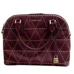 Michael Kors  Adele Merlot Large Dome Leather Satchel Photo 1
