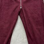 Chico's Womens Faux Suede Pants Size 0 Knit Pull On Stretch Crop Ankle Burgundy Photo 3