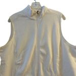 Lands' End Women's Ivory Fleece Zip-Up Vest Size Large Casual Photo 1